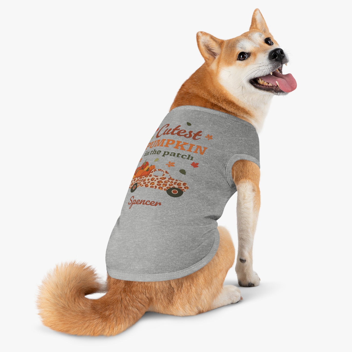 Custom Name Fall Pet Tank Top - Cutest Pumpkin in the Patch