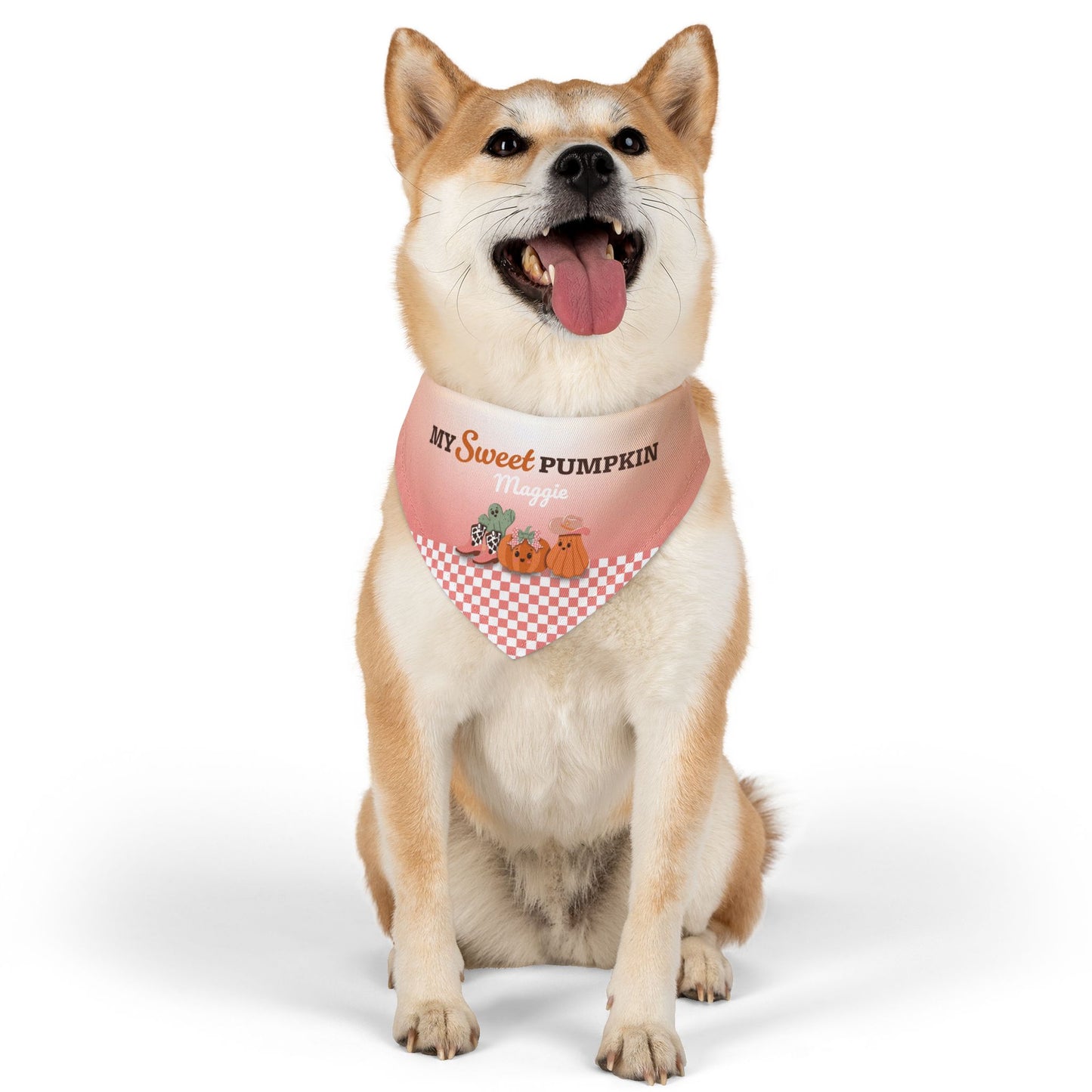 Custom Name Thanksgiving Dog Bandana Collar - My Sweet Pumpkin