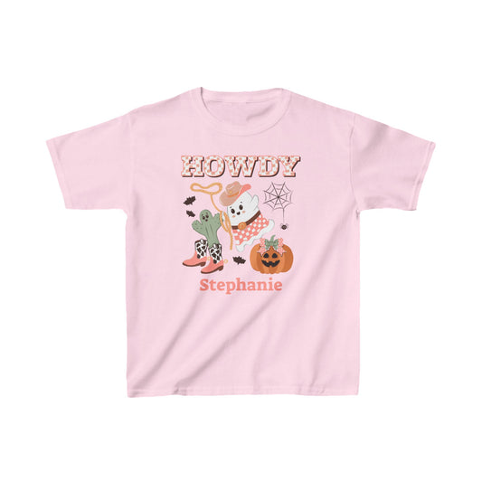 Custom Name Halloween Howdy Kid Heavy Cotton™ T-shirt