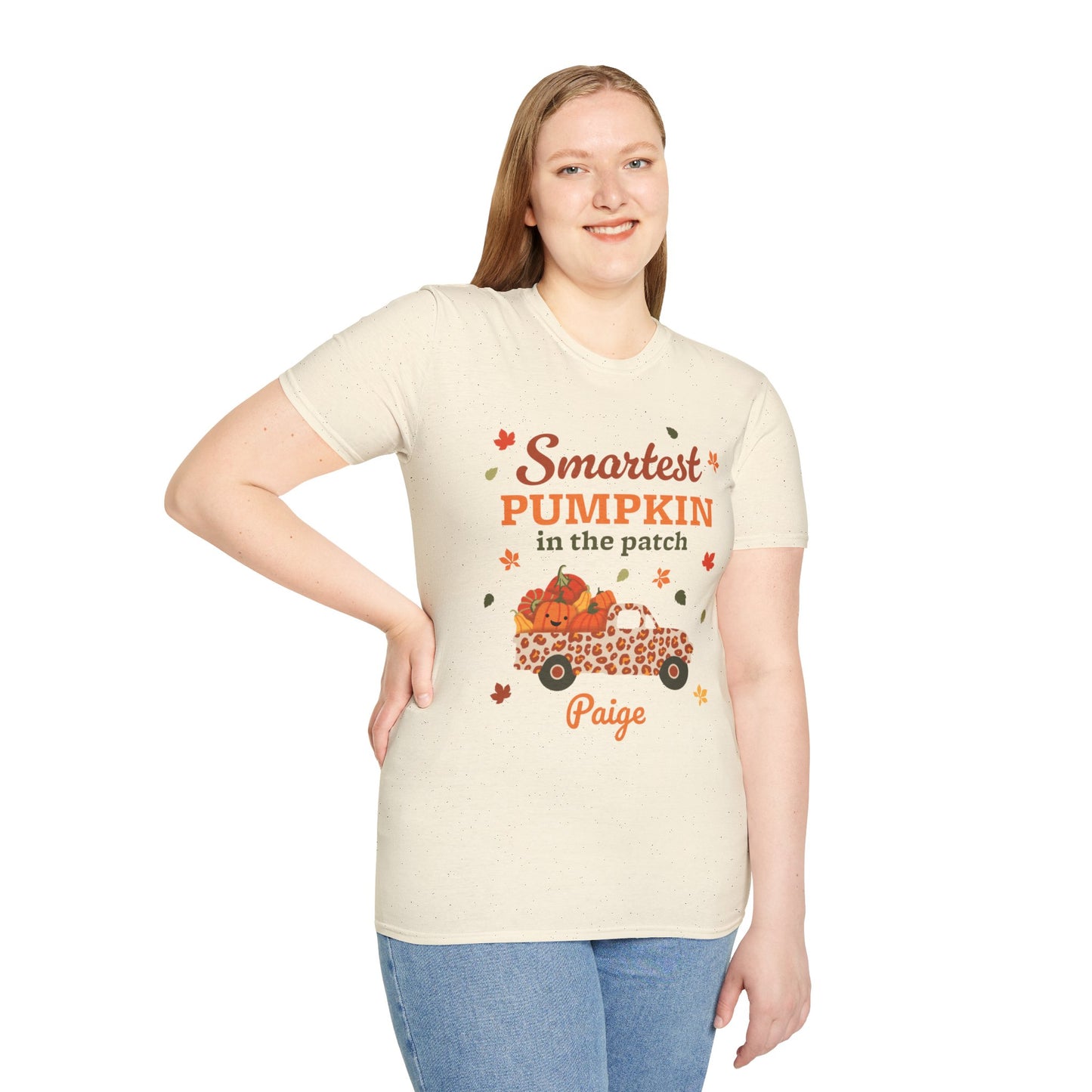 Custom Name Fall Unisex T-Shirt - Smartest Pumpkin in the Patch