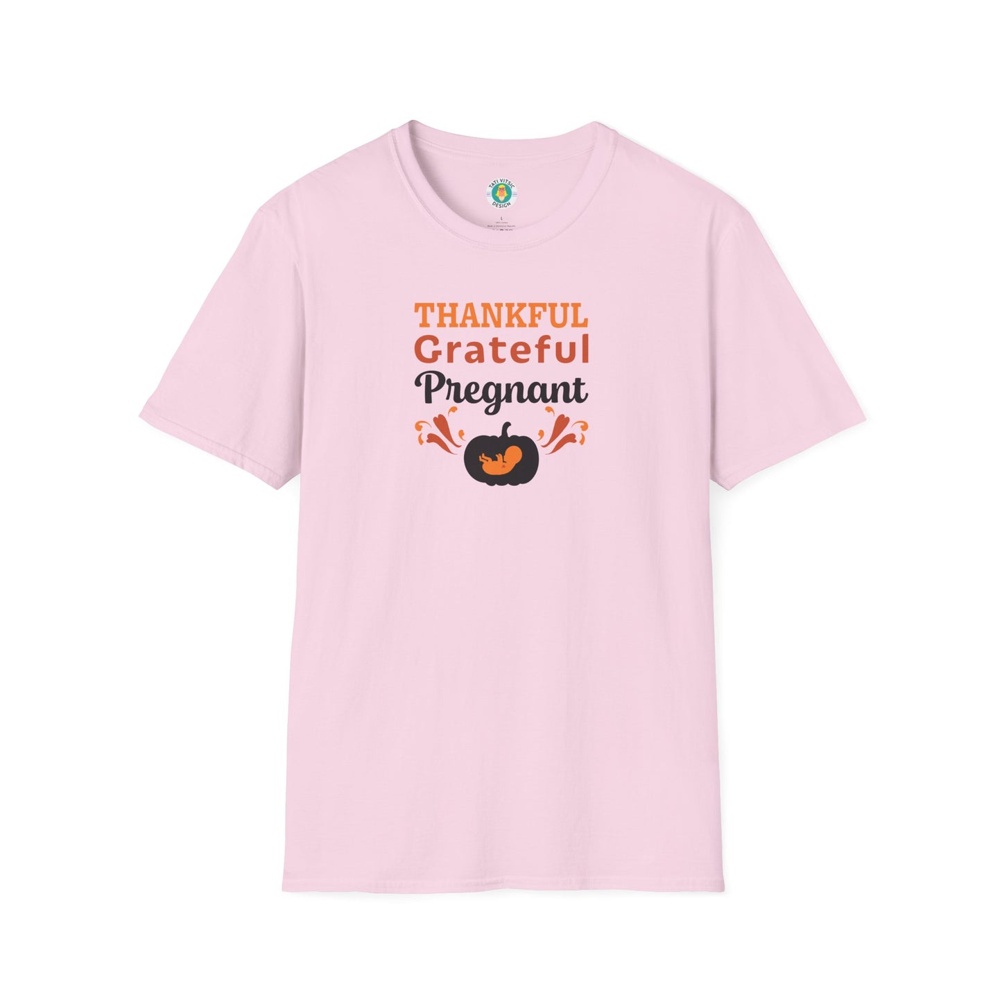 Thankful Grateful Pregnant T-Shirt - Thanksgiving Pregnancy Announcement