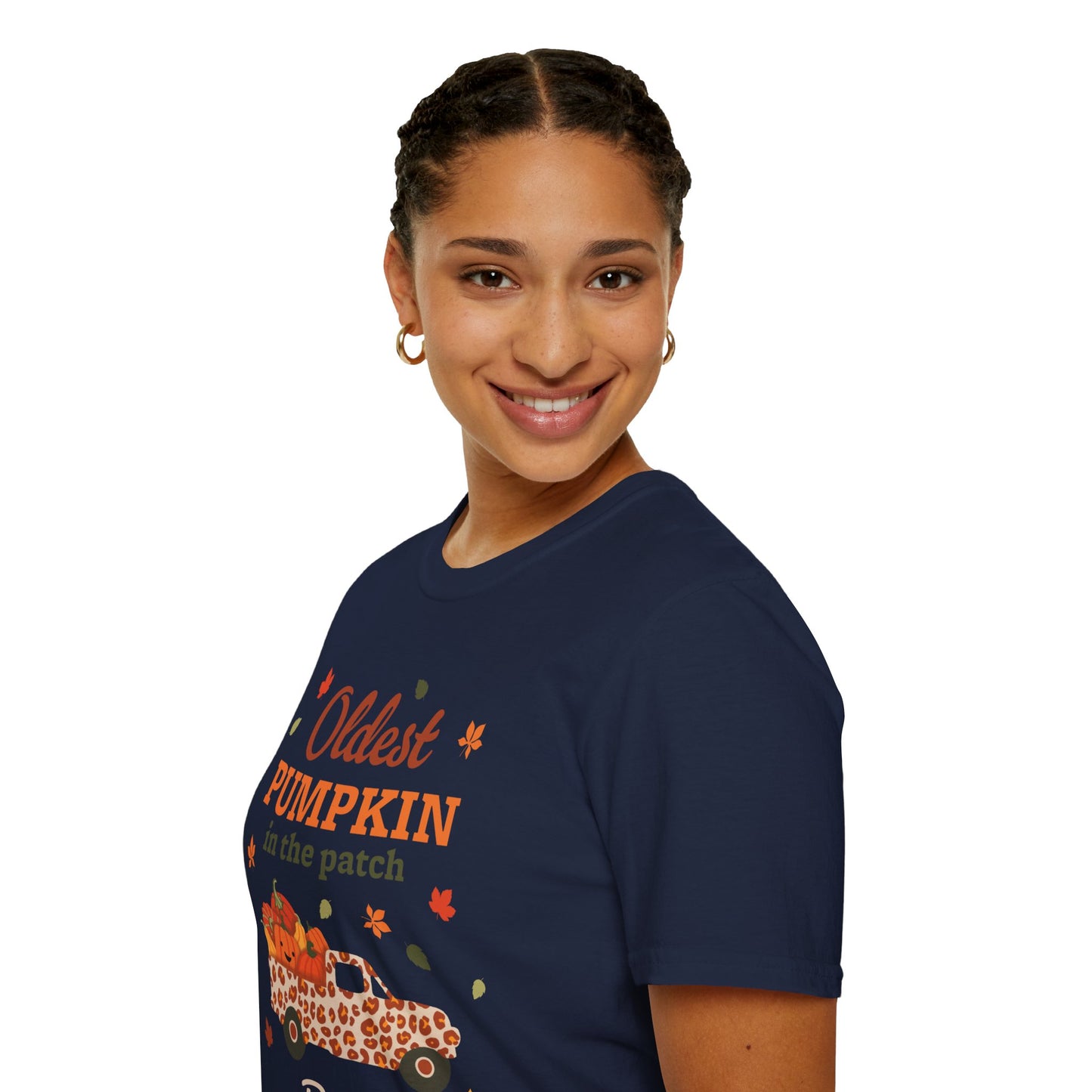 Custom Name Fall Unisex T-Shirt - Oldest Pumpkin in the Patch