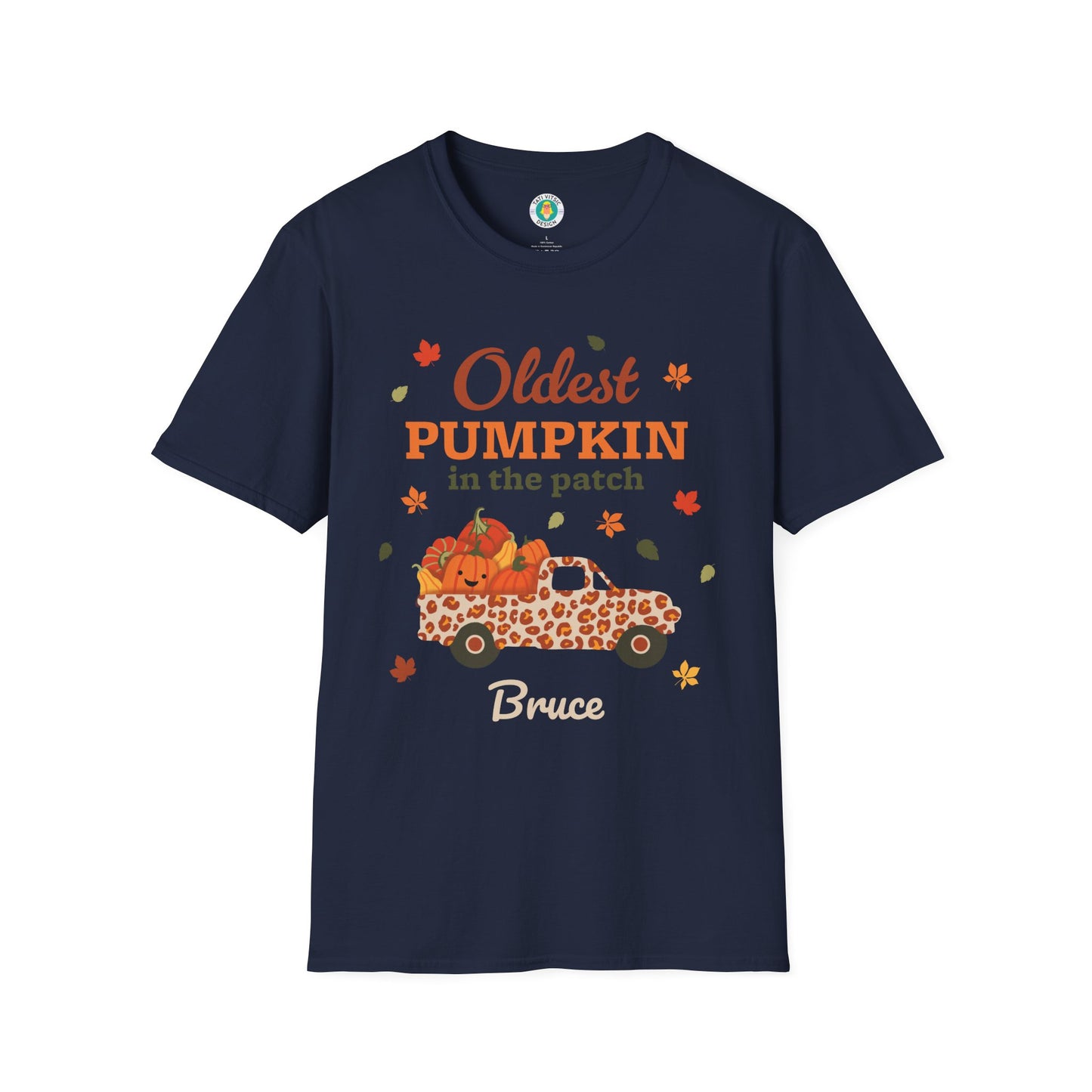 Custom Name Fall Unisex T-Shirt - Oldest Pumpkin in the Patch