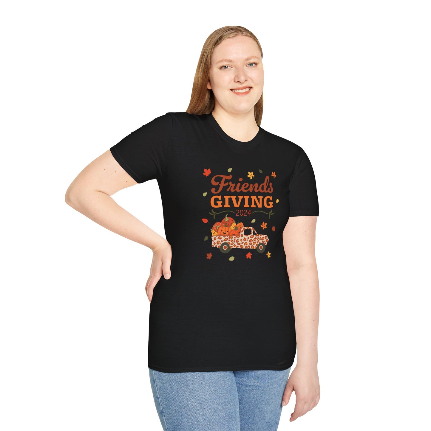 Friendsgiving 2024 Unisex T-Shirt - Pumpkin Truck Thanksgiving Tee