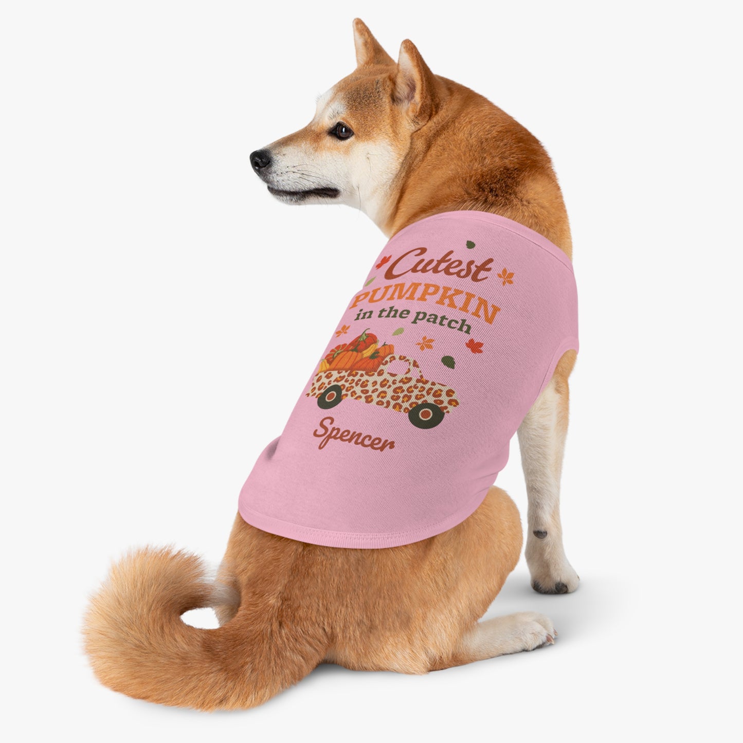 Custom Name Fall Pet Tank Top - Cutest Pumpkin in the Patch
