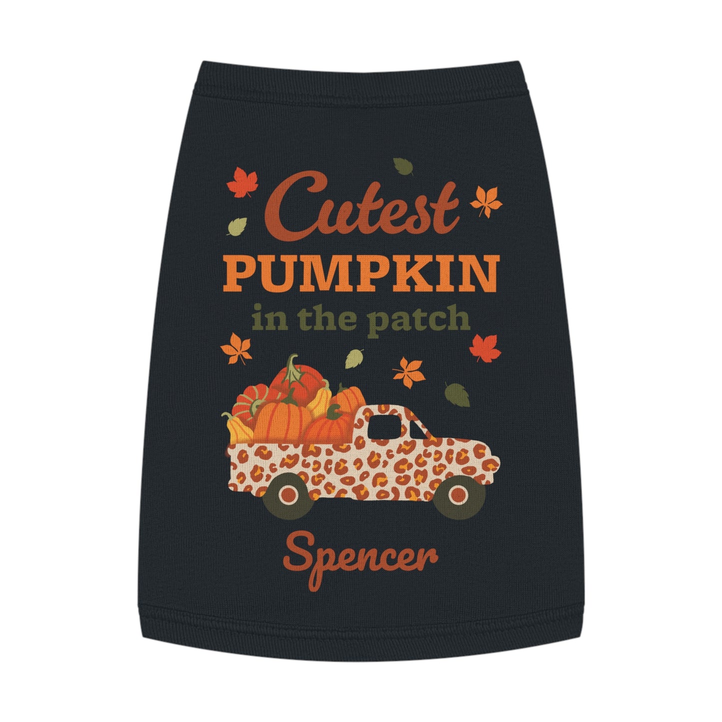 Custom Name Fall Pet Tank Top - Cutest Pumpkin in the Patch
