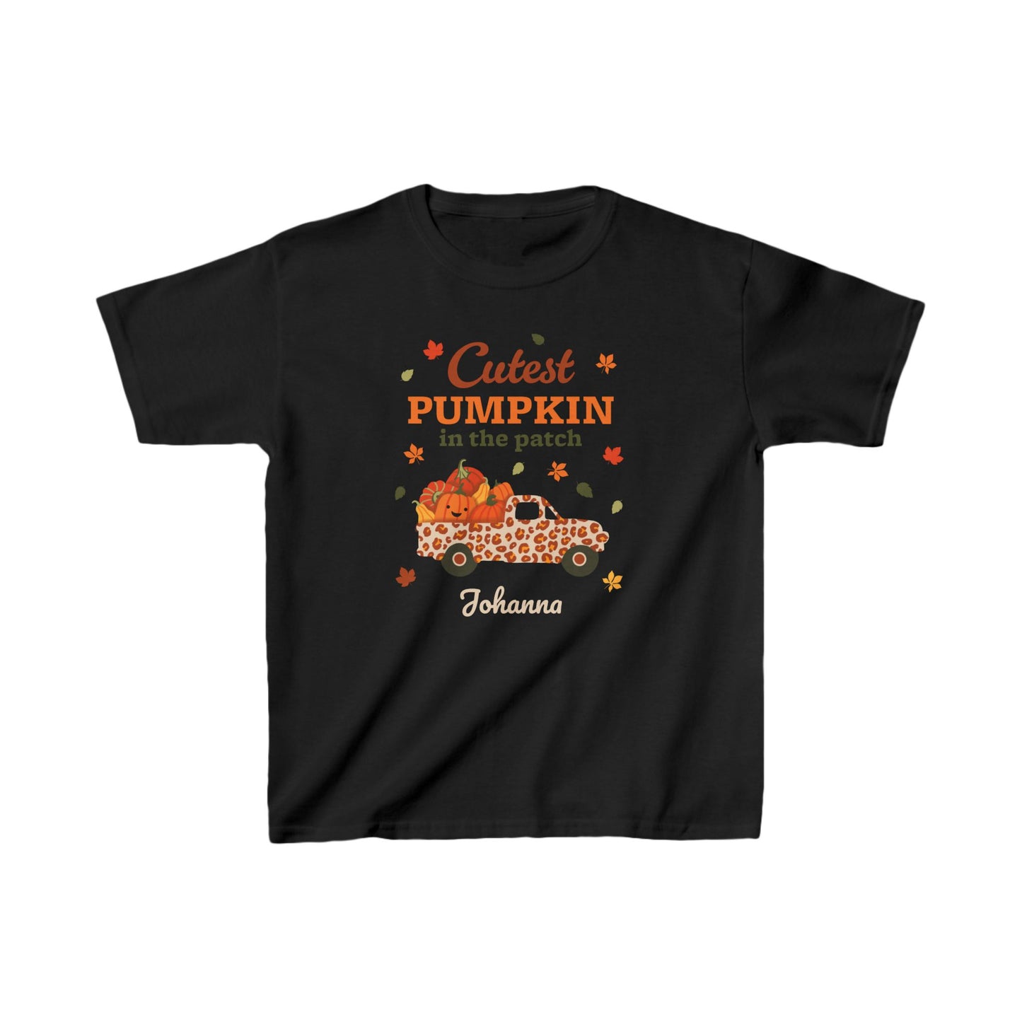 Custom Name Fall Kid Heavy Cotton™ T-Shirt - Cutest Pumpkin in the Patch