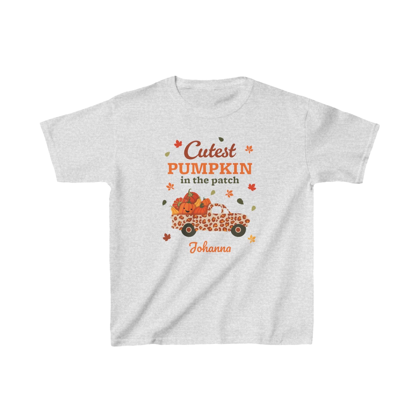 Custom Name Fall Kid Heavy Cotton™ T-Shirt - Cutest Pumpkin in the Patch