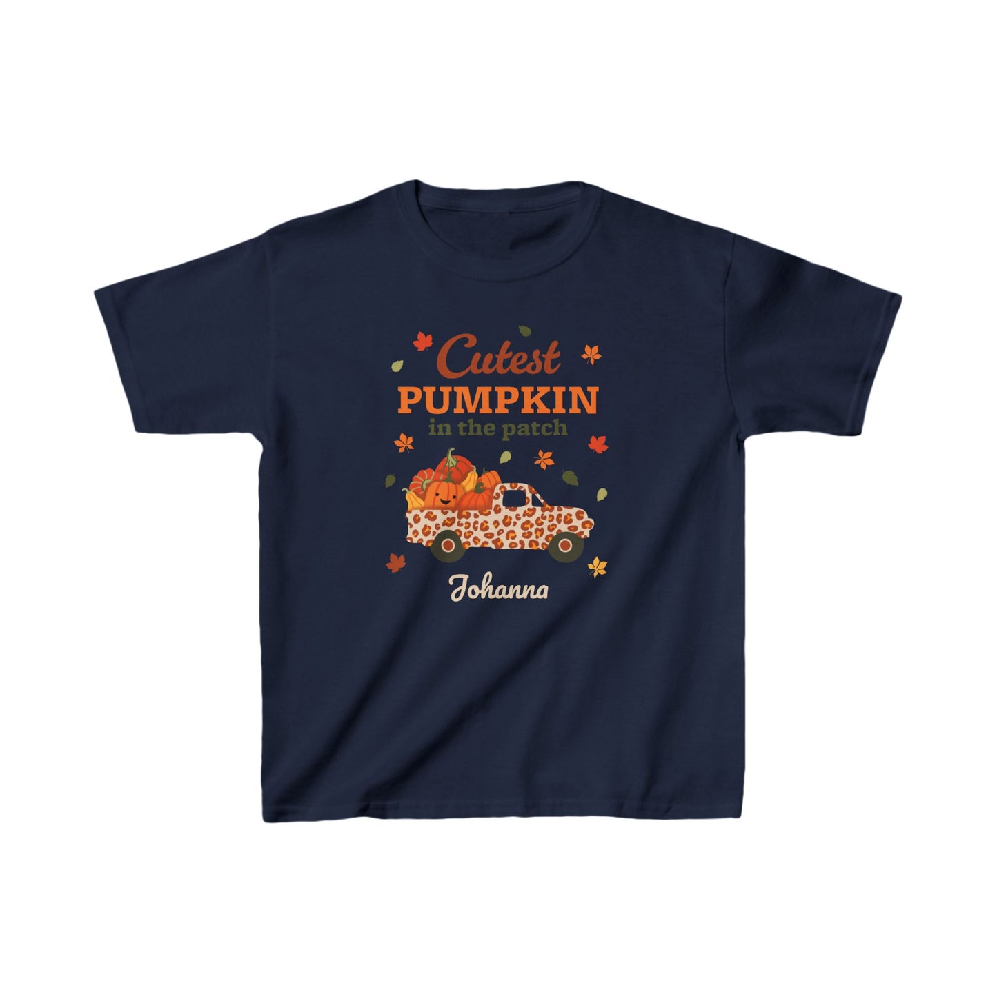 Custom Name Fall Kid Heavy Cotton™ T-Shirt - Cutest Pumpkin in the Patch