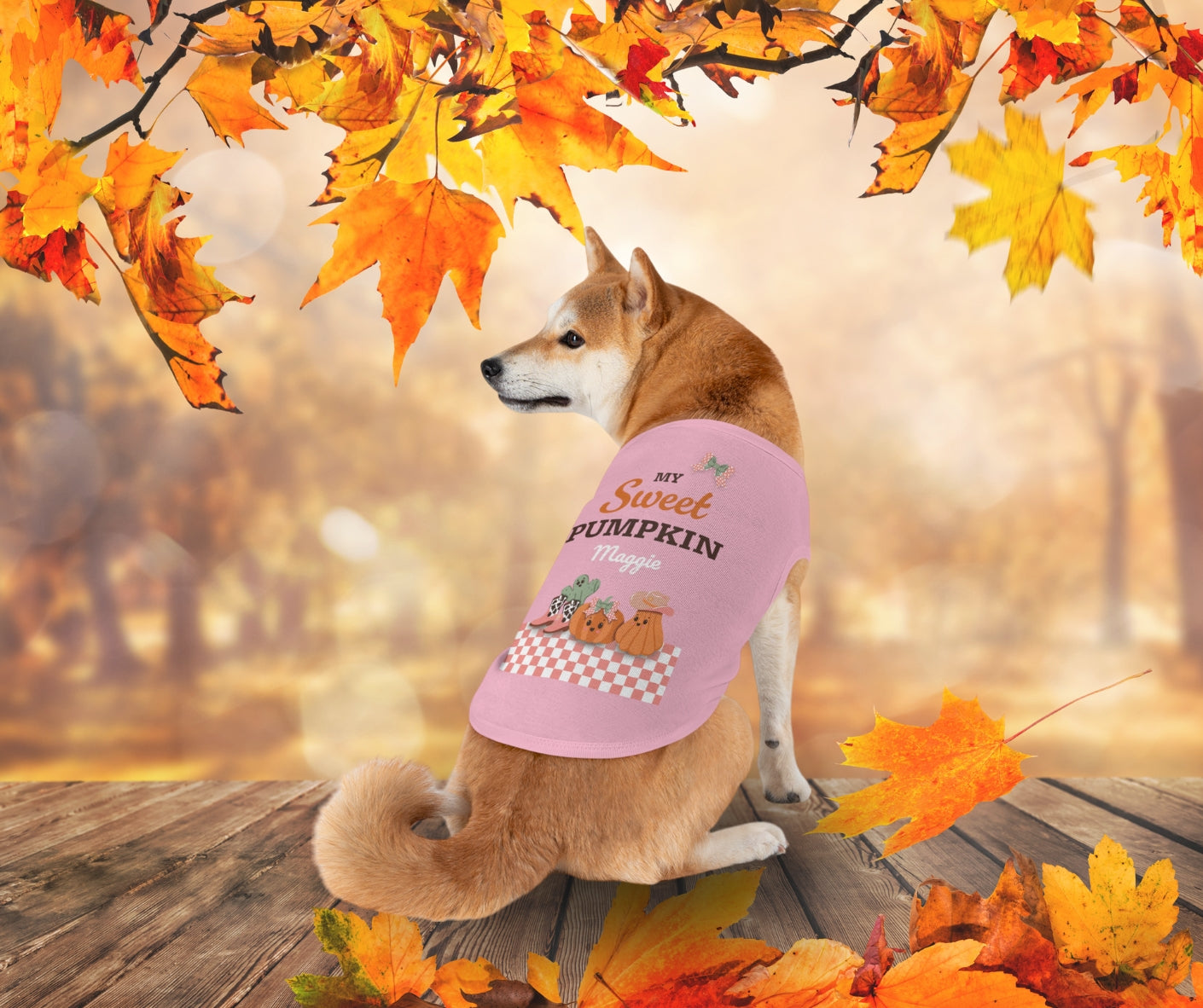 Custom Name Thanksgiving Pet Tank Top - My Sweet Pumpkin