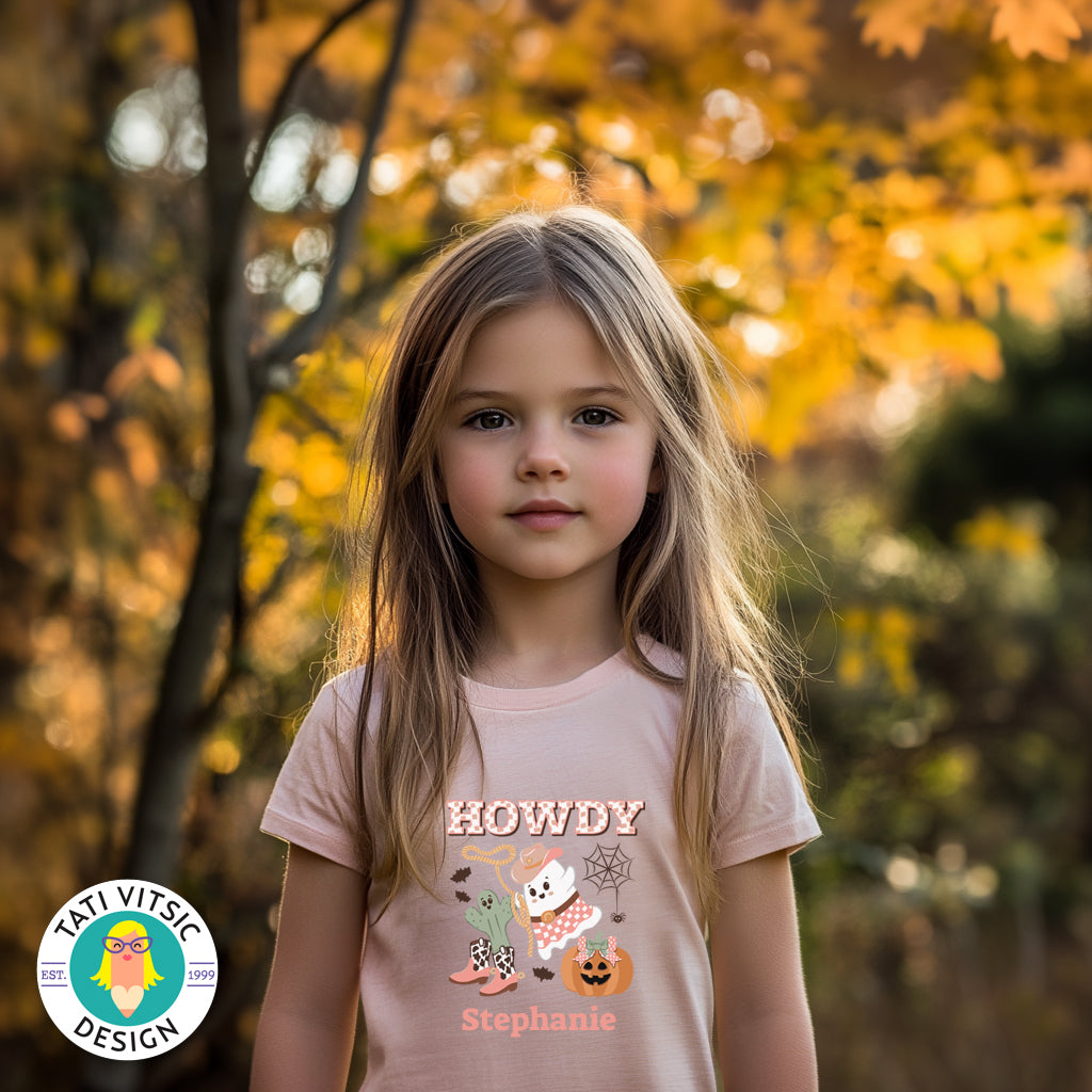 Camiseta personalizada de algodão pesado Halloween Howdy Kid™