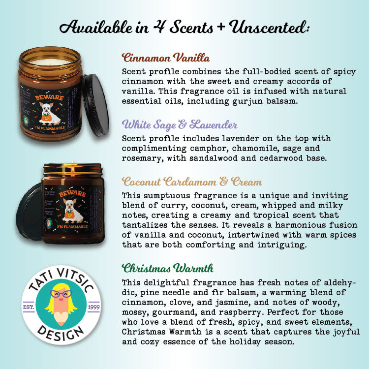 Vela de soja com aroma de Halloween (frasco de vidro marrom)