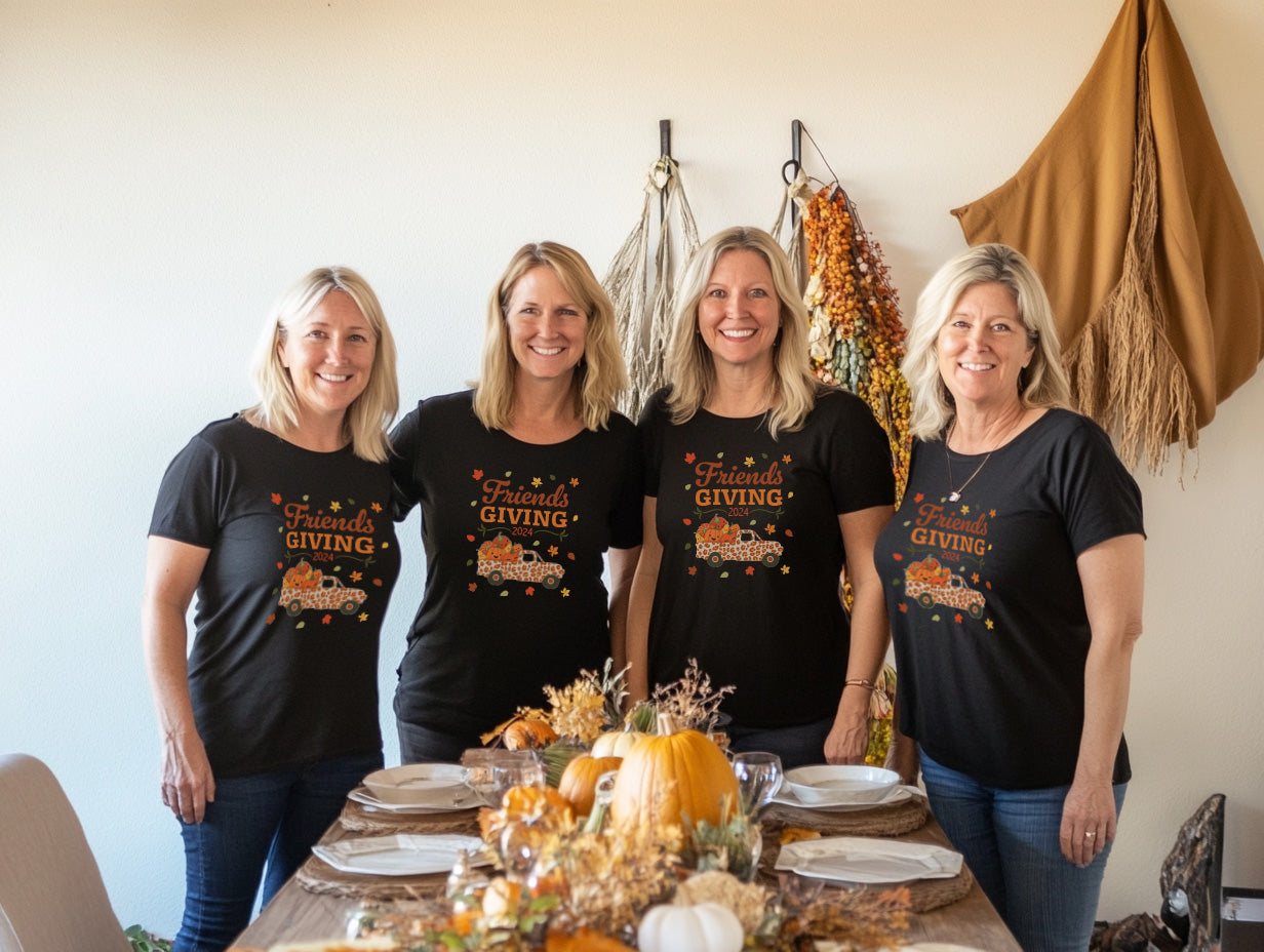 Friendsgiving 2024 Unisex T-Shirt - Pumpkin Truck Thanksgiving Tee